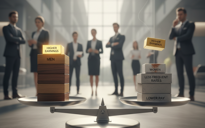 Illustration of Elles ne demandent pas moins d'augmentation mais elles l'obtiennent moins souvent : chez les cadres, les femmes gagnent 7% de moins que les hommes (et ça n'évolue pas)