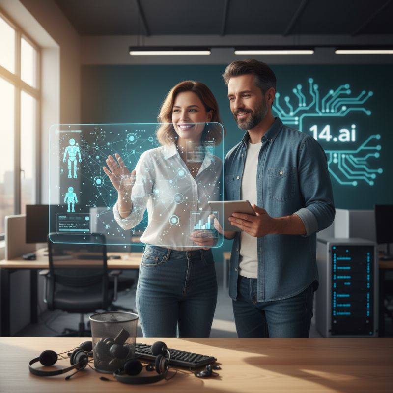 Illustration of Une entreprise d’un duo de fondateurs mariés, 14.ai, remplace les équipes de support client dans les startups