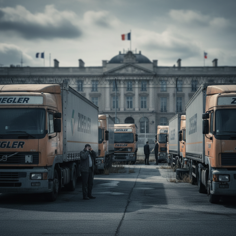 Illustration of Le transporteur routier Ziegler est au bord de la faillite : 1 400 emplois menacés même si le gouvernement cherche des repreneurs