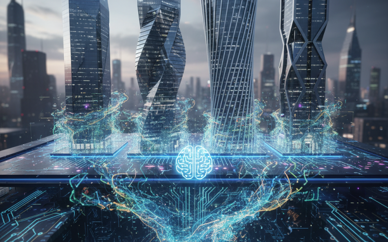 Illustration of EY, KPMG, Deloitte, PwC : le Big Four face au défi de l’IA