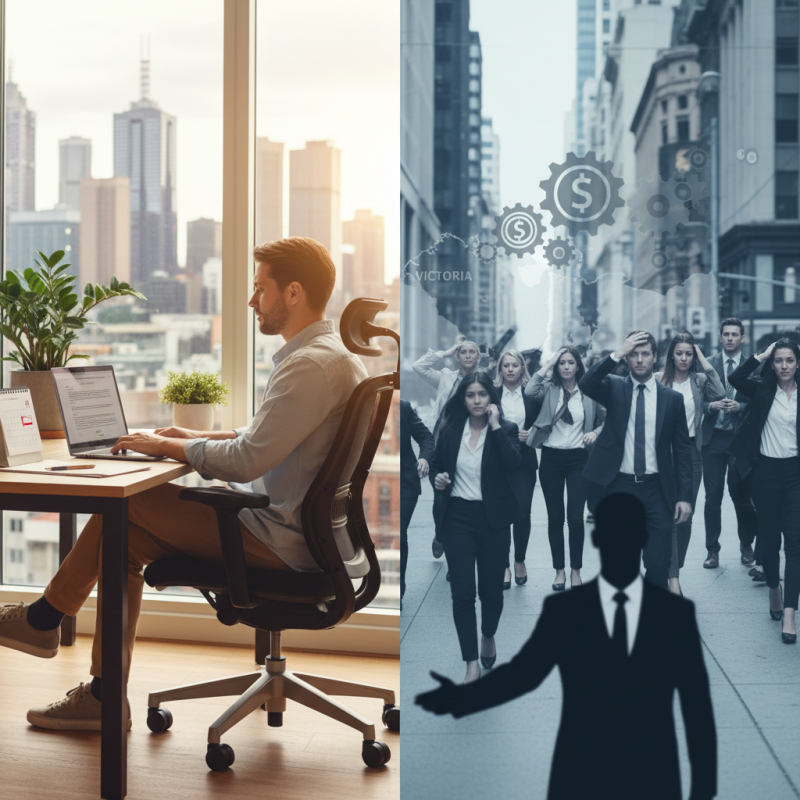 Illustration of Une première mondiale : l'État de Victoria en Australie grave dans la loi le droit à 2 jours de télétravail par semaine (les opposants dénoncent un gouvernement qui ne comprend pas l'économie)