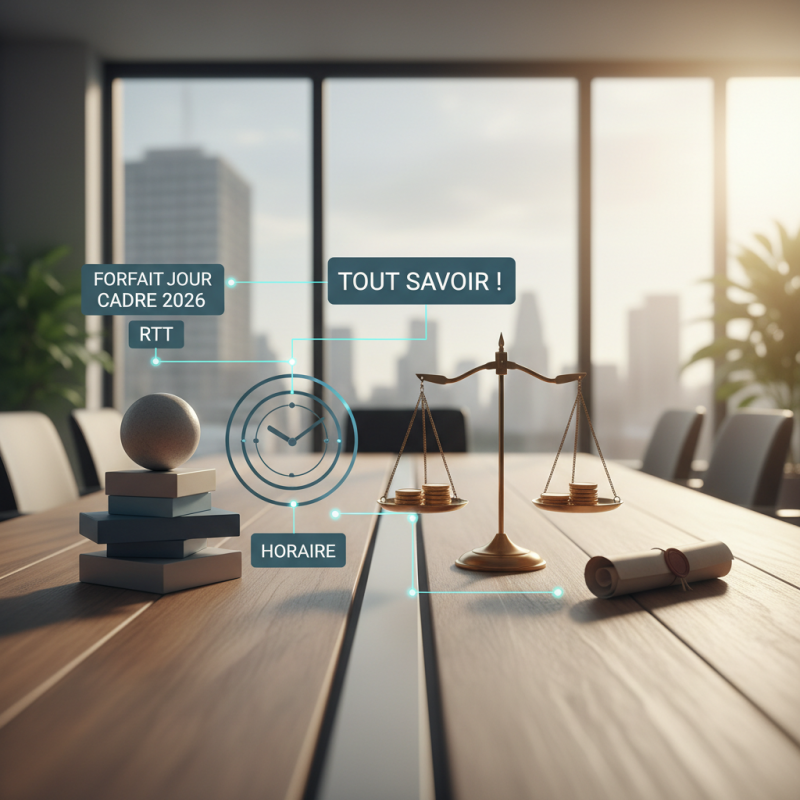 Illustration of Forfait jour cadre 2026 : RTT, horaire, salaire, contrat... Tout savoir !