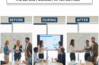 Illustration of Réunions de travail : la méthode efficace avant / pendant / après