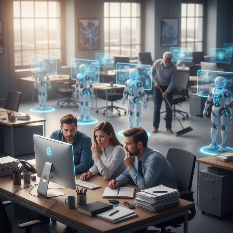 Illustration of La technologie avance trop vite pour que les salariés l'adoptent : pour le moment, très peu de tâches sont vraiment réalisées à l'aide de l'IA