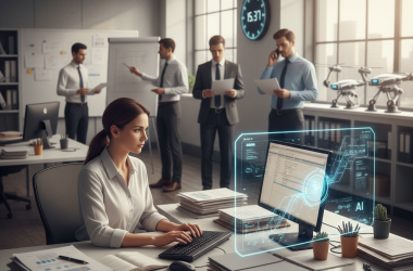 Illustration of La technologie avance trop vite pour que les salariés l'adoptent : pour le moment, très peu de tâches sont vraiment réalisées à l'aide de l'IA