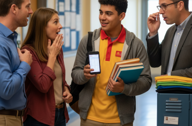Illustration of "La surprise est quasi générale" pour le personnel éducatif : un lycéen sur 4 a un job en parallèle de ses cours (souvent de plus de 10 heures par semaine) et il en est souvent très fier