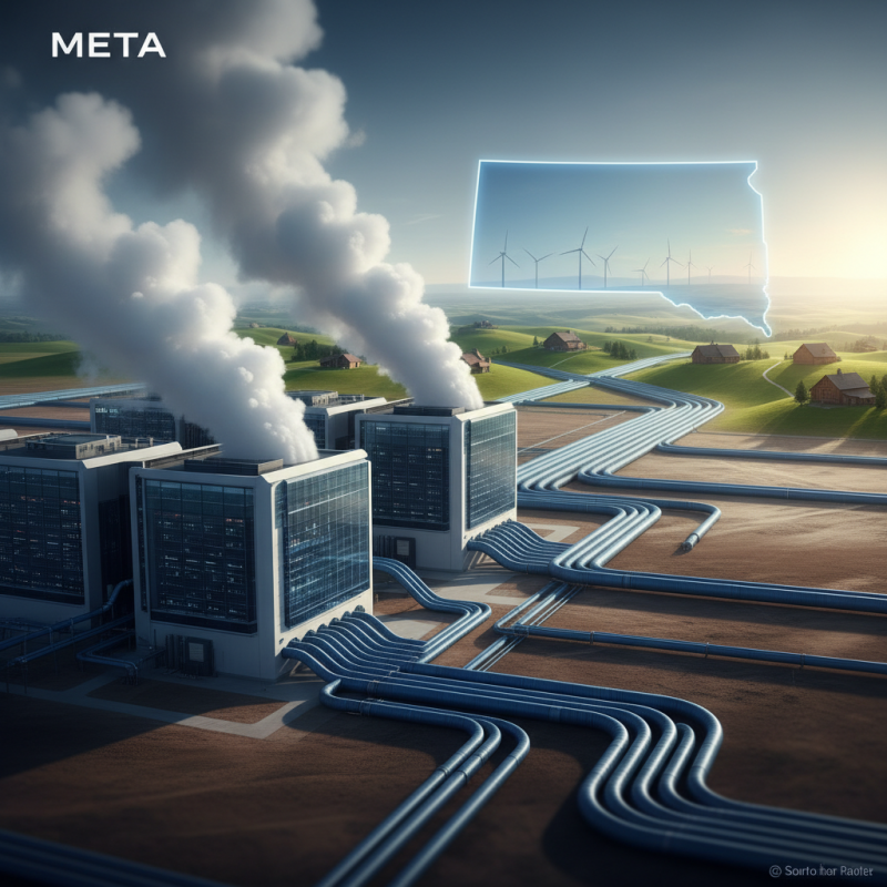 Illustration of La surconsommation de gaz naturel de Meta pourrait alimenter le Dakota du Sud