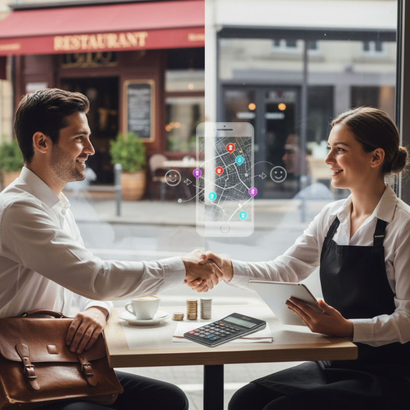 Illustration of Deux serveurs échangent de resto pour réduire leur temps de trajet : ces chercheurs imaginent un révolutionnaire "Tinder des postes" qui permettrait à 4 millions de salariés de travailler près de chez eux (et d'économiser 1.500 euros par an)