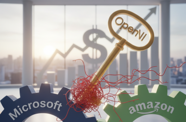 Illustration of OpenAI met fin au péril juridique de Microsoft concernant son accord de 50 milliards de dollars avec Amazon