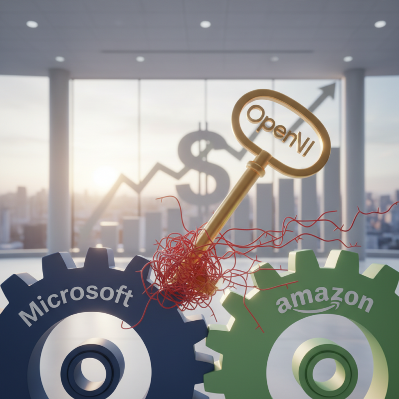 Illustration of OpenAI met fin au péril juridique de Microsoft concernant son accord de 50 milliards de dollars avec Amazon