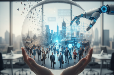 Illustration of "30% de métiers supprimés sur 30 ans, c'est possible, sur 3 ans, on ne sait pas faire": l'IA menace 16% des emplois en France sous deux à cinq ans (et encore plus les Parisiens et les cadres)