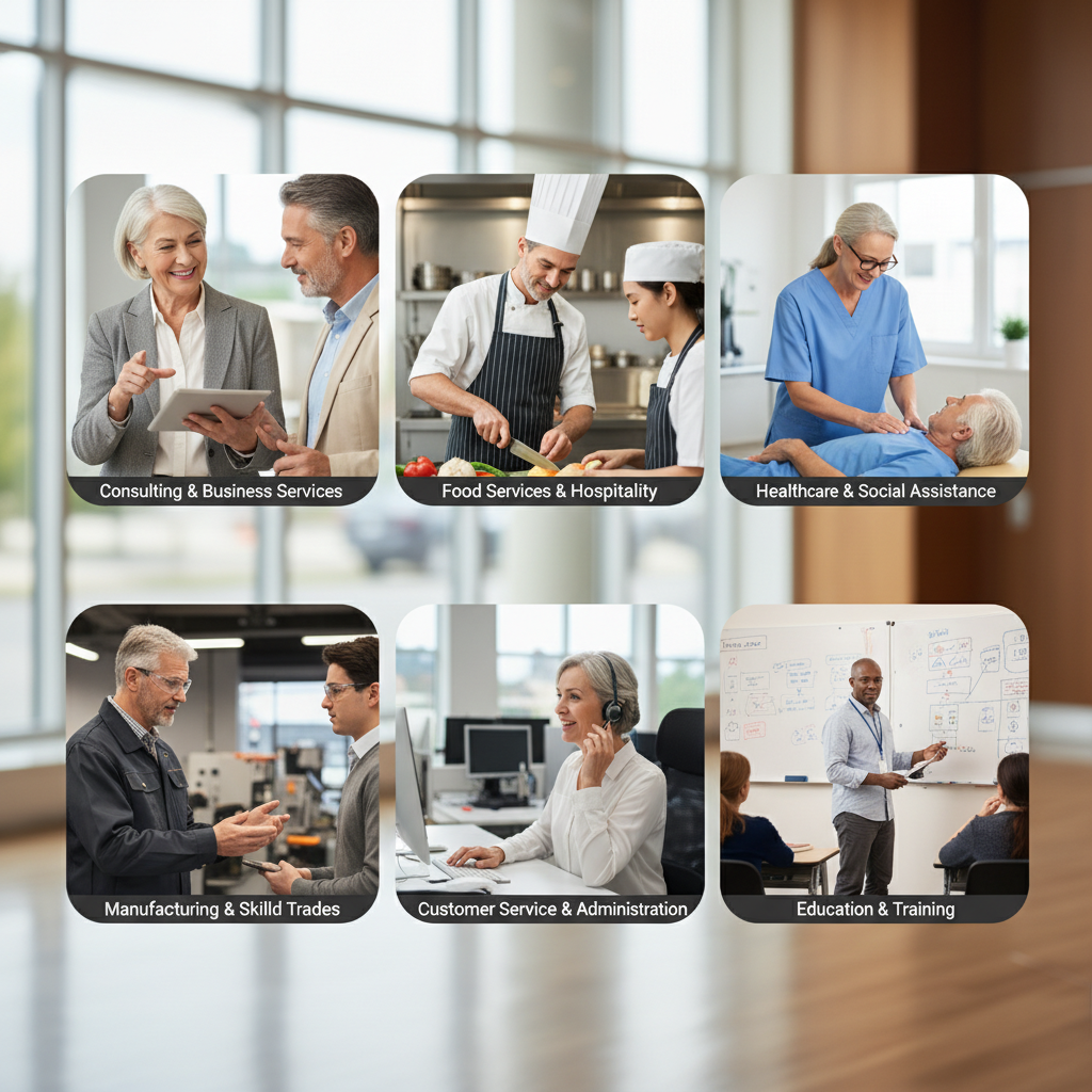 Illustration of Les 6 métiers qui embauchent le plus de seniors en 2026