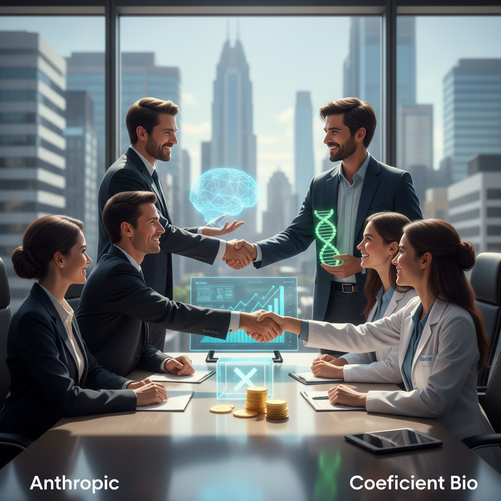 Illustration of Anthropic acquiert la startup biotech Coefficient Bio dans une opération de 400 millions de dollars : Selon des rapports