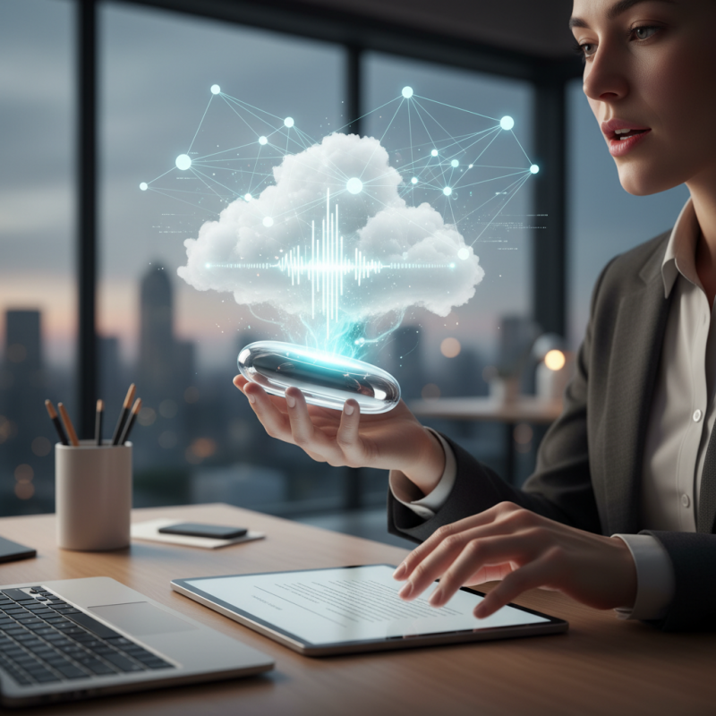 Illustration of Nothing présente un outil de dictée alimenté par l'IA