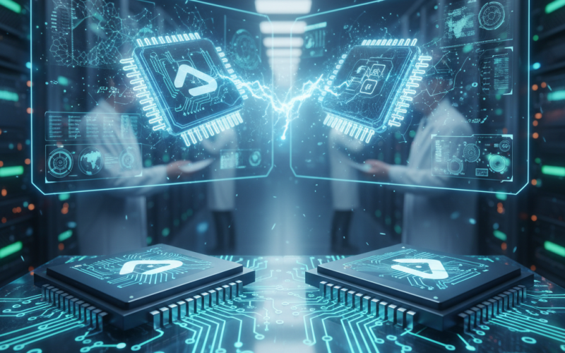 Illustration of Lancement par Google Cloud de deux nouvelles puces AI pour rivaliser avec Nvidia