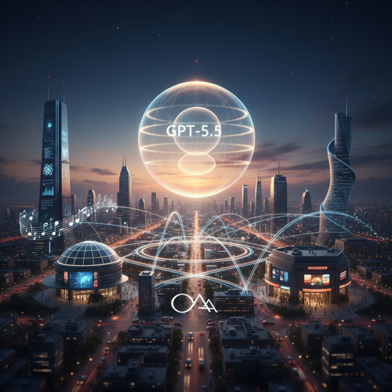 Illustration of OpenAI lance GPT-5.5, rapprochant la société d'une « super application » d'IA