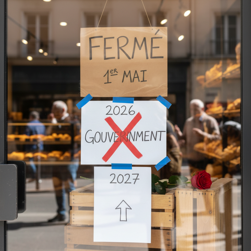 Illustration of Le travail des salariés des petits commerces ne sera pas autorisé pour le 1er mai 2026 : le gouvernement renonce à la proposition de loi et renvoie la question à 2027