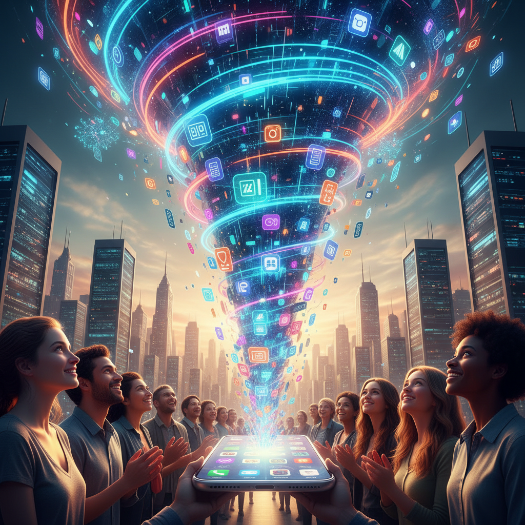 Illustration of Le App Store connaît à nouveau une explosion, et l'IA pourrait en être la cause