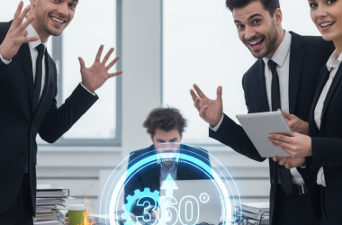 Illustration of "Synergies", "vision 360°", "scaler en mode agile"... Les salariés qui adorent ce jargon managérial sont aussi les moins performants dans leur travail, selon une étude