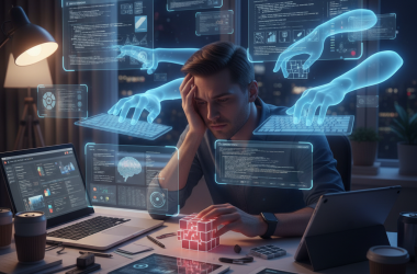 Illustration of Ils font le boulot des autres, travaillent durant leur repos, mènent 10 tâches de front... Les salariés qui utilisent l'IA deviennent des bourreaux de travail (mais nos cerveaux peuvent-ils tenir ?)