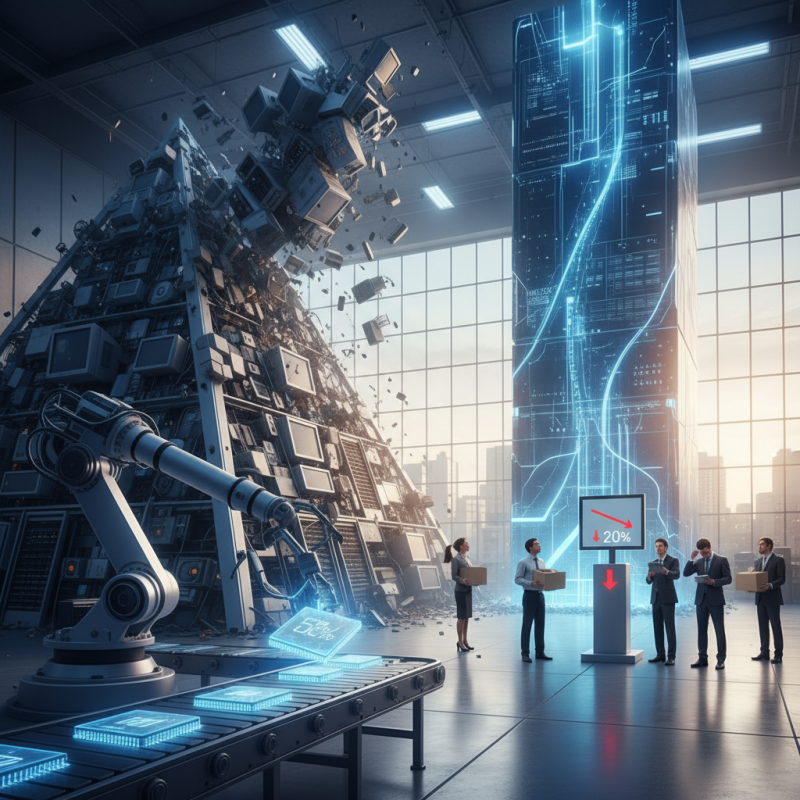 Illustration of "Un retournement brutal": après 20 ans de hausse, le nombre d'emplois dans l'informatique baisse en France alors que la production augmente (c'est probablement l'IA qui est à l'œuvre)