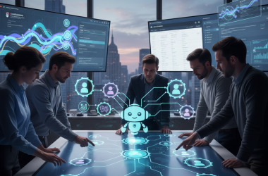 Illustration of Atlassian lance des outils d'IA visuels et des agents tiers dans Confluence