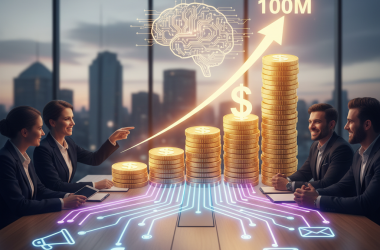 Illustration of Hightouch atteint 100 millions de dollars de revenus récurrents annuels grâce à des outils marketing alimentés par l'IA