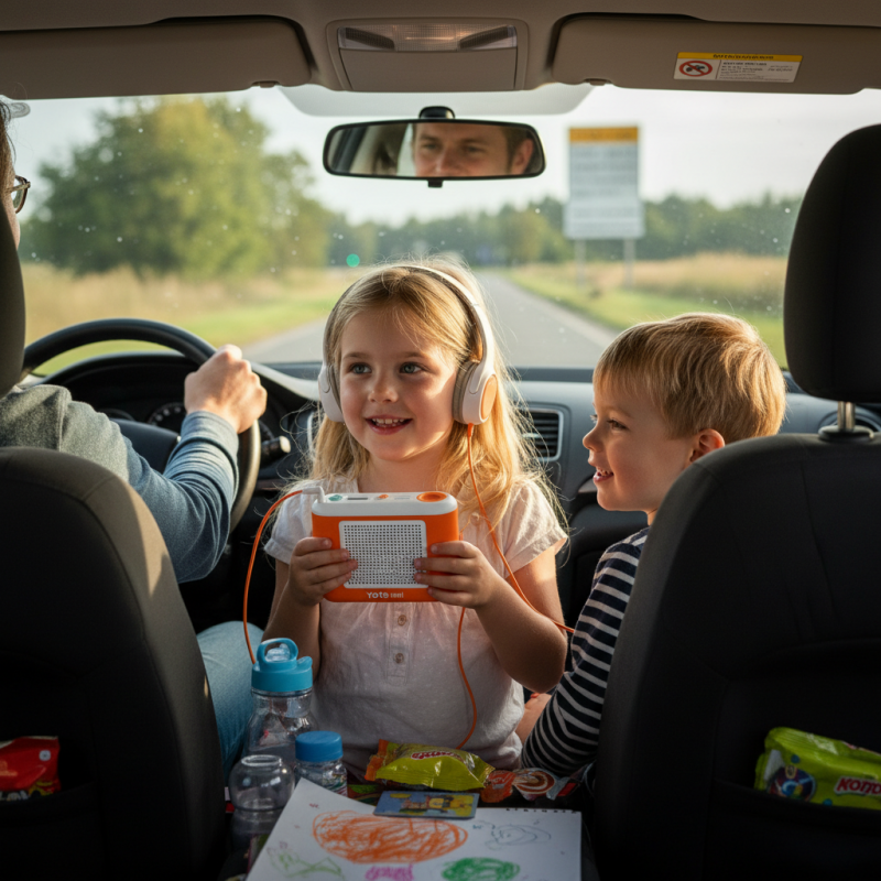Illustration of Test de la Yoto Mini : le baladeur sans écran qui sauve les trajets en voiture avec vos gosses - Korben