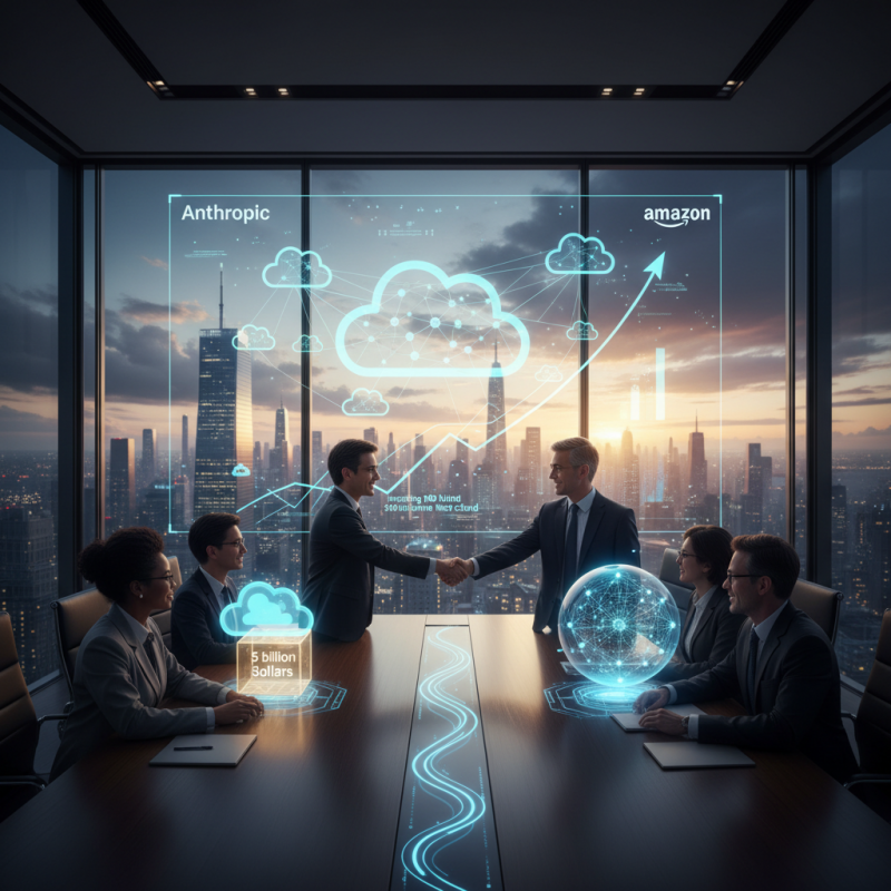 Illustration of Anthropic reçoit 5 milliards de dollars d'Amazon et s'engage à investir 100 milliards de dollars dans le cloud en retour