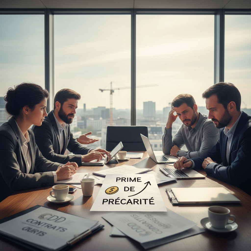 Illustration of Les syndicats veulent la généraliser à tous les types de CDD : la prime de précarité complique les négociations des partenaires sociaux sur les contrats courts