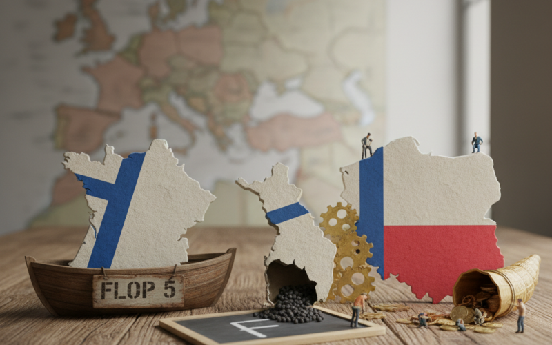 Illustration of CARTE. La France dans le flop 5, la Finlande nouveau cancre, la Pologne au plein-emploi