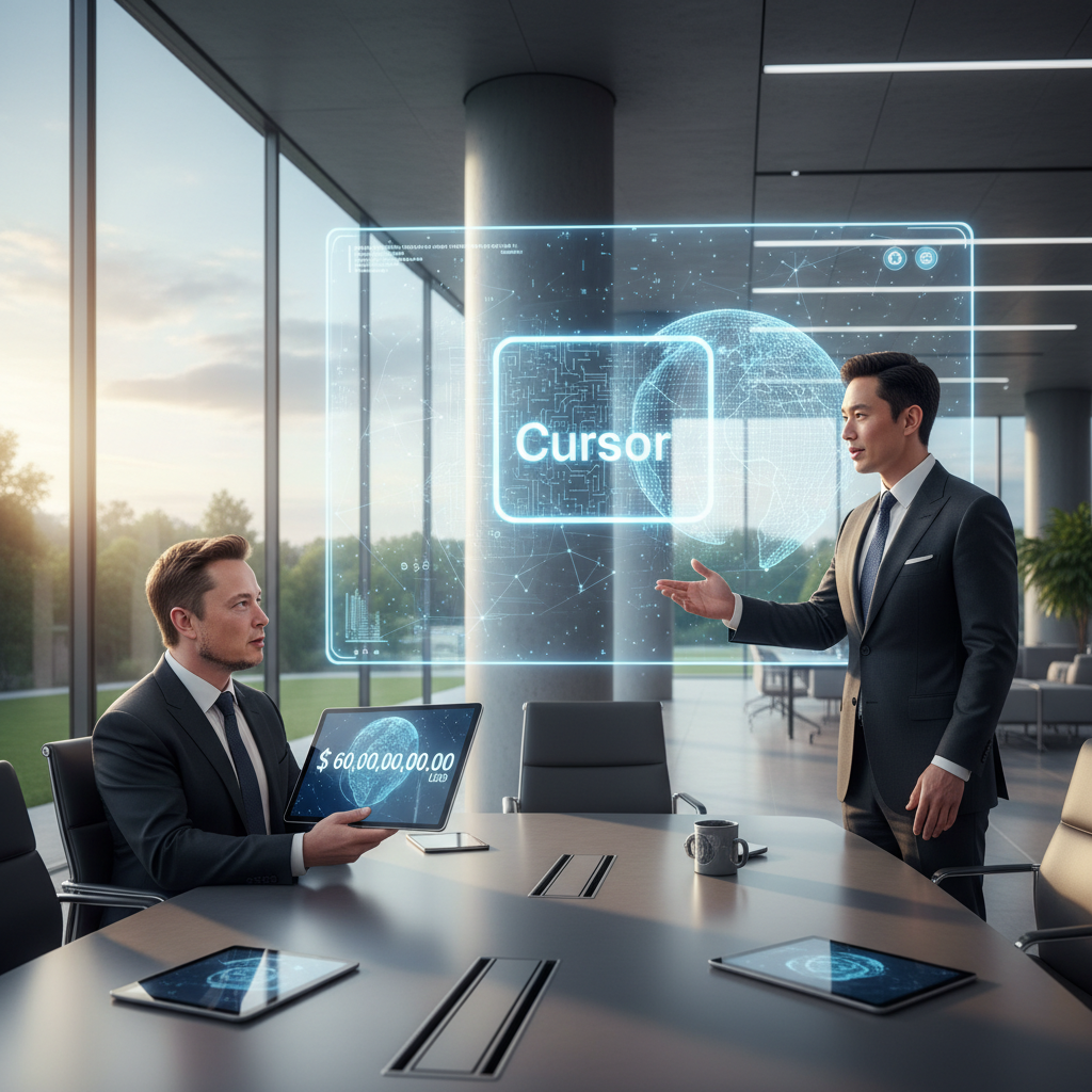 Illustration of Le nouveau PDG d'Apple, et pourquoi Elon Musk souhaite acheter Cursor pour 60 milliards de dollars