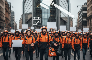 Illustration of Ils demandent le Smic et des congés payés : 7 000 livreurs de repas attaquent en justice la plateforme Just Eat au Royaume-Uni pour être considérés comme des salariés à part entière