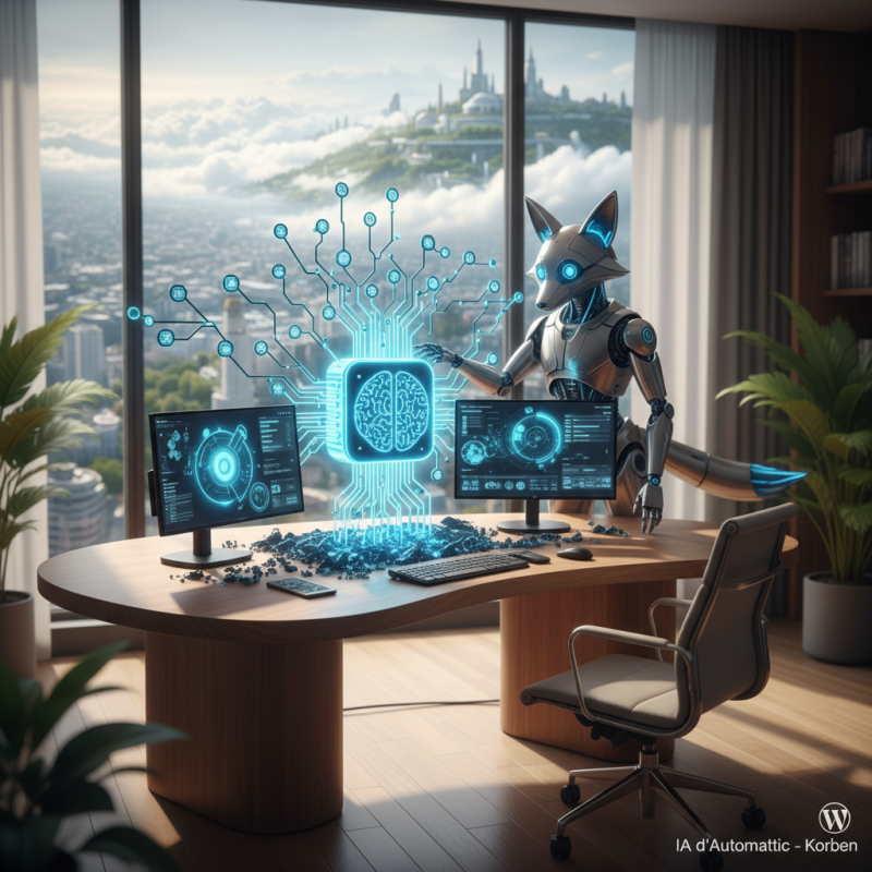 Illustration of WordPress Workspace - L'agent IA d'Automattic - Korben