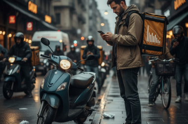 Illustration of Entre 21 et 35 euros de l'heure : les revenus des livreurs de repas en baisse en 2025 pour la plupart des plateformes