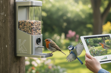 Illustration of Kiwibit’s AI-powered bird feeder is my new backyard buddy