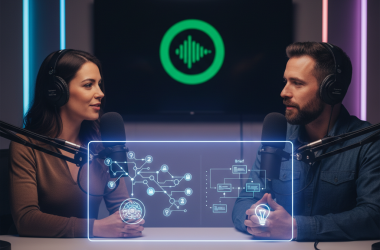 Illustration of Spotify ajoute des fonctionnalités de questions-réponses et de génération de briefs alimentées par l'IA aux podcasts