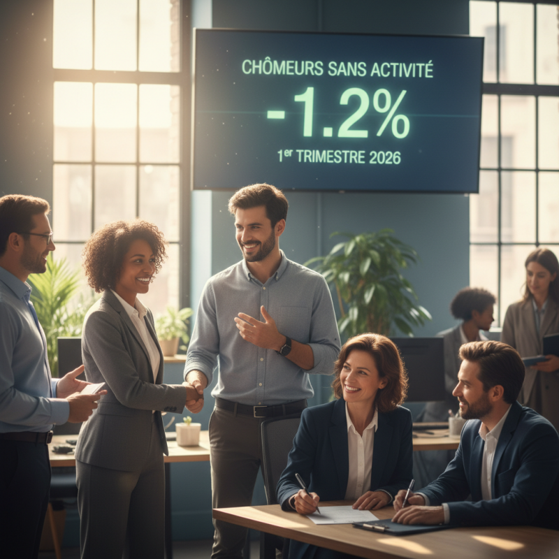 Illustration of La situation s'améliore légèrement sur le marché du travail : le nombre de chômeurs sans aucune activité est en baisse de 1,2 % au 1er trimestre 2026
