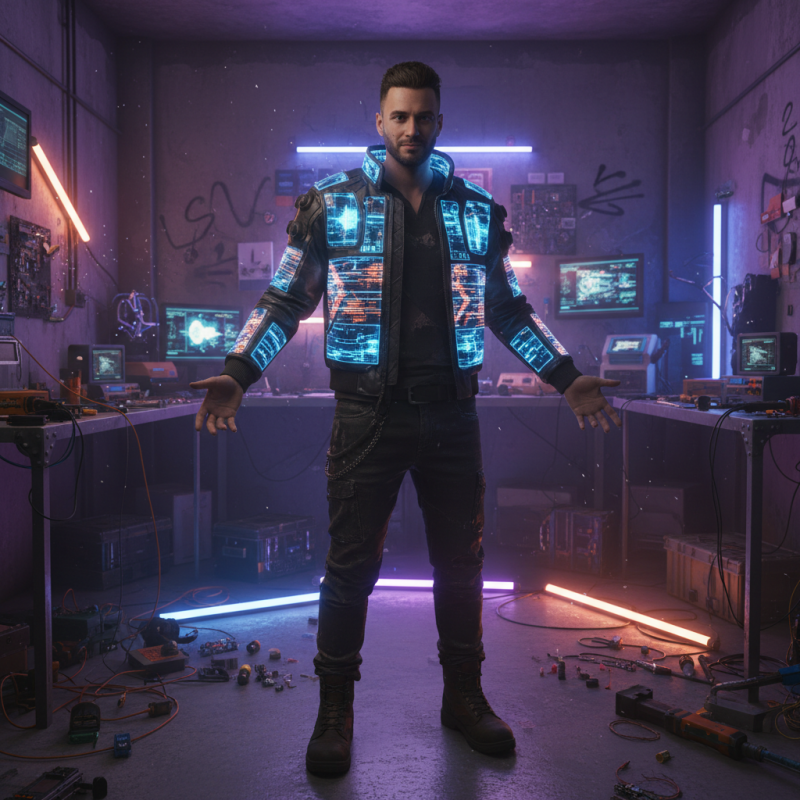 Illustration of Il a recréé la veste à écran de Cyberpunk 2077 - Korben