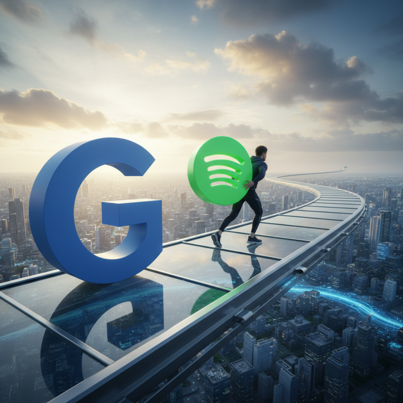 Illustration of Spotify relève le défi de Google avec sa nouvelle application