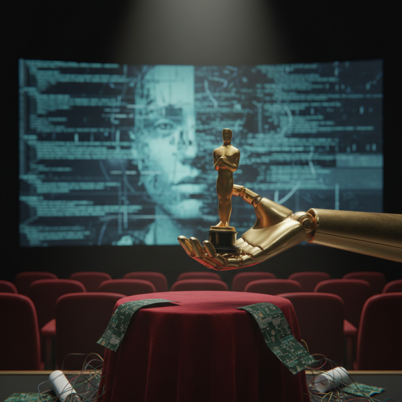 Illustration of Les acteurs et scénarios générés par l'IA désormais non éligibles aux Oscars