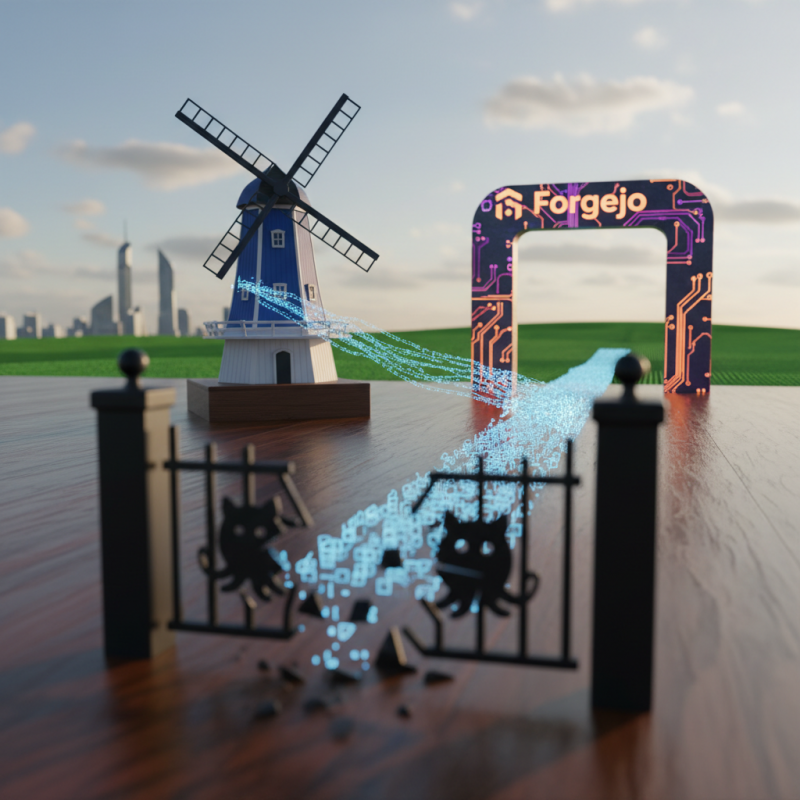 Illustration of Les Pays-Bas migrent leur code vers Forgejo et claquent la porte de GitHub - Korben