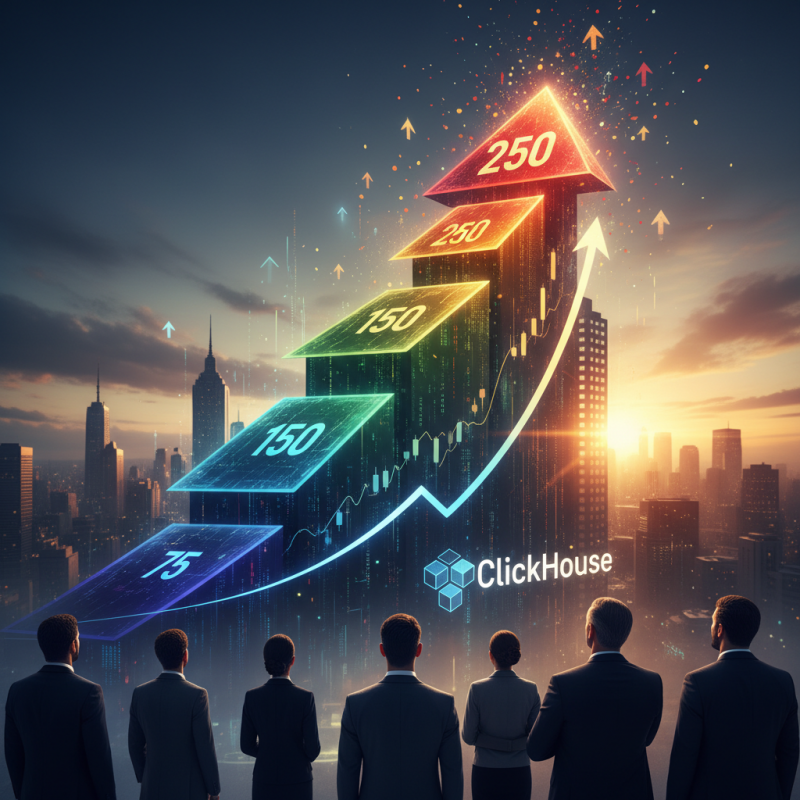 Illustration of ClickHouse triple son chiffre d'affaires annuel à 250 millions de dollars, ouvrant la voie à une introduction en bourse