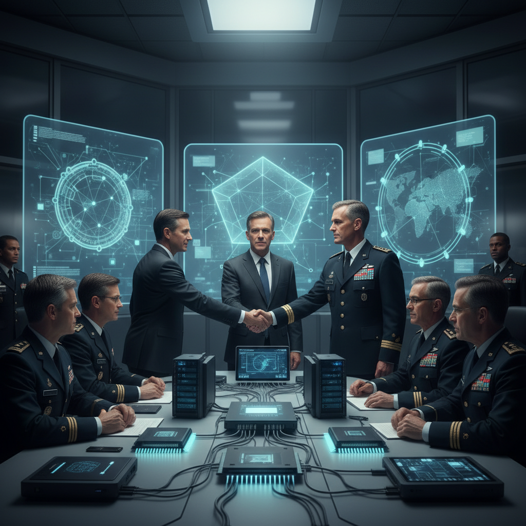 Illustration of Le Pentagone signe des accords avec Nvidia, Microsoft et AWS pour déployer l'IA sur des réseaux classifiés