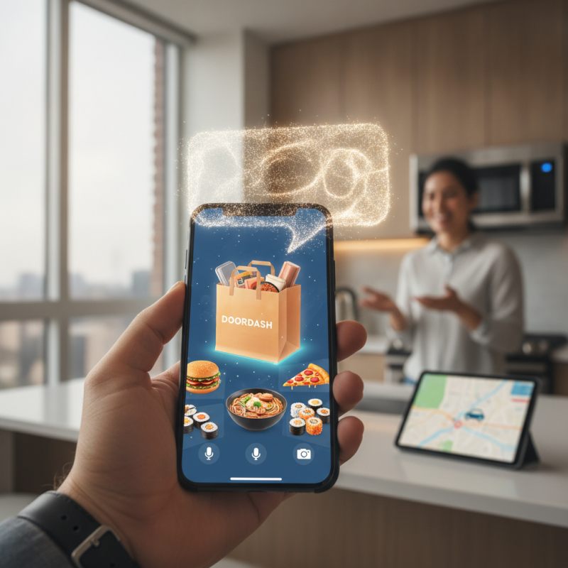 Illustration of Le nouvel assistant conversationnel de DoorDash permet de commander via des prompts et des photos