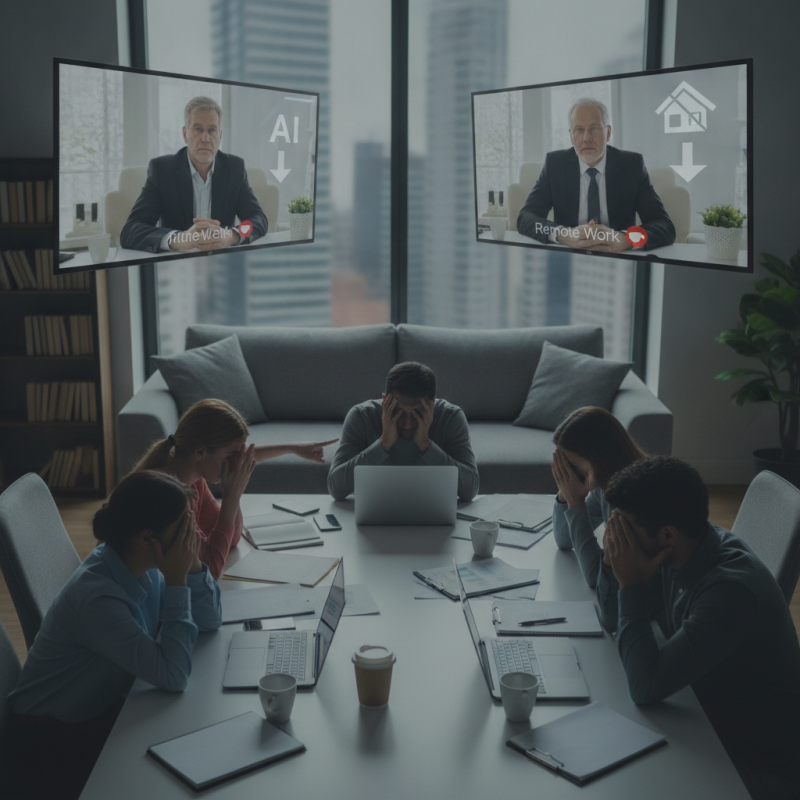 Illustration of L'IA est-elle responsable de la hausse du chômage des jeunes? Pas du tout selon deux études (dont une de la Fed): c'est plutôt le télétravail qui mettrait les juniors sur le carreau