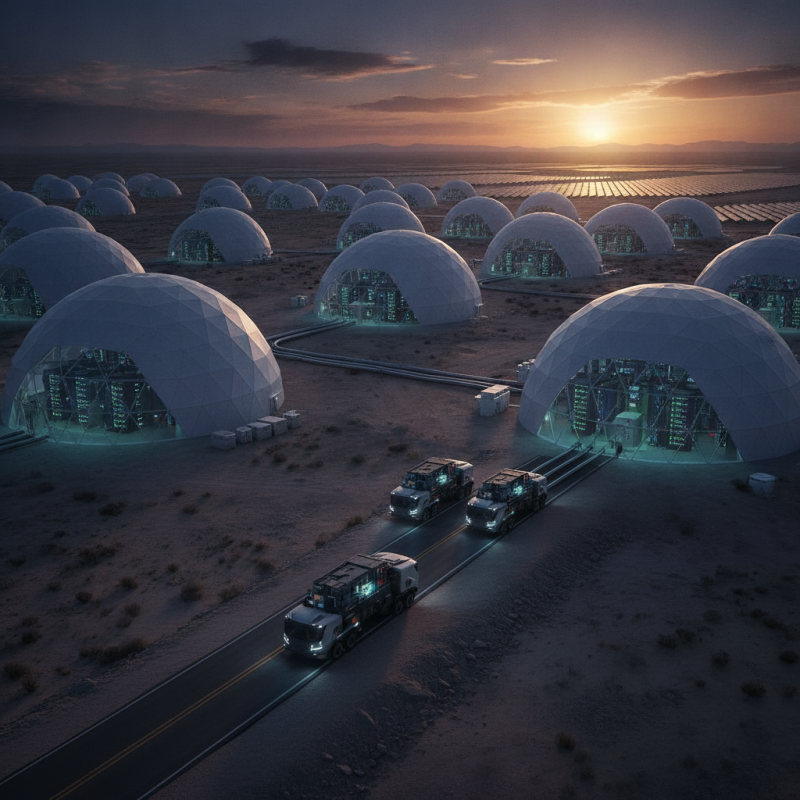 Illustration of Meta s'inspire de Tesla et construit des centres de données dans des tentes
