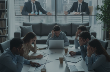 Illustration of L'IA est-elle responsable de la hausse du chômage des jeunes? Pas du tout selon deux études (dont une de la Fed): c'est plutôt le télétravail qui mettrait les juniors sur le carreau