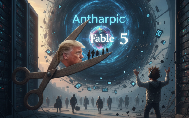 Illustration of Trump veut couper Claude Fable 5 pour les étrangers - Anthropic coupe tout - Korben