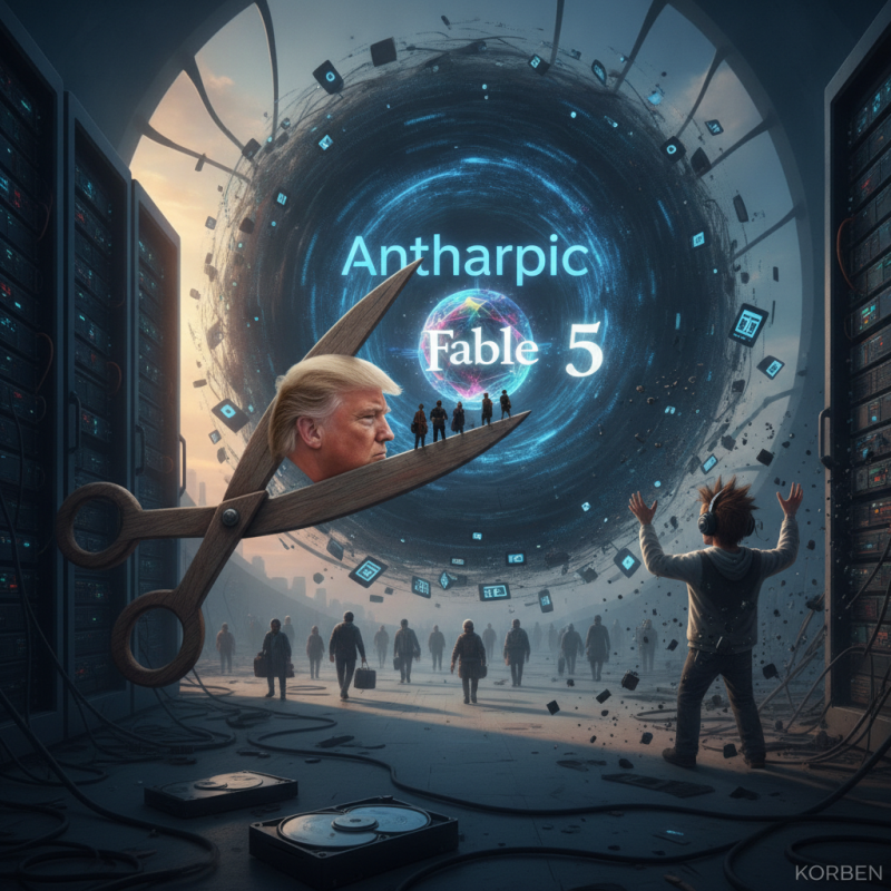 Illustration of Trump veut couper Claude Fable 5 pour les étrangers - Anthropic coupe tout - Korben